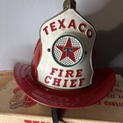 Vintage Texaco  Toy Fire Chief Hat helmet With Original Box  Park Plastics    