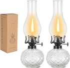 Set Of 2 Vintage Large Kerosene Lamp Classic Rustic Oil Lamps For Indoor Use Hom