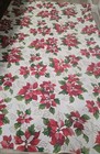 Vtg Vera Neumann Holiday Poinsettia Print Cotton Tablecloth 57x87  Brazil Vguc