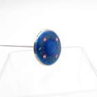 Antique Hatpin  Silver And Enamel  Roses  Leaves Hat Pin