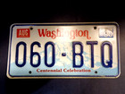 1987-1990 Washington   Passenger   License Plate Pair Yom  060-btq  With 90 Tag 