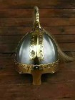 Medieval Halloween Viking Armor Helmet Brass Steel Helmet With Plume