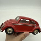 Vintage Japanese Tn Tin Toy Car Beetle Red Friction Working Vw Rare Collectible