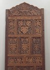 Indian Hand Carved Teak Wood Screen Panel Geometric Floral Design 