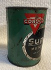 Vintage Conoco Super Motor Oil Us Quart Tin Metal Can Continental Oil Co  Full