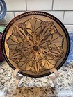 Vintage Metal Turkish Copper Etched Artisan Hand Made Tray Dish Middle Eastern