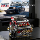 V8 Engine Model Kit That Runs  8-cylinder Car Engine Building Set With Rechargea