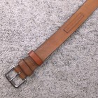 Vintage Polo Ralph Lauren Belt Mens 42 Brown Leather Logo Spellout Silver Buckle