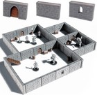 New 48-piece Modular Dungeon Walls Terrain Set 28mm Rpg Tabletop Scenery