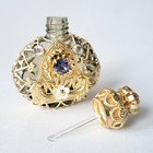 Art Deco Bottle For Perfume Czech Glass Czech Filigree Gold Tone Perfume Vial