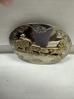 Western Belt Buckle Cattle Drive Cowboy Mixed Metal Silver Gold Tone Vintage