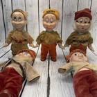 Rare 1937 Snow White   Seven Dwarfs Dolls Knickerbocker Toy Co Disney 5 Total