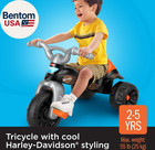 Toddler Tricycle Harley-davidson Tough Trike  Toy Bike With Handlebar Grips   St