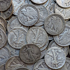 90  Silver Walking Liberty Half Dollar Coin Lot Of 5