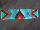 Navajo Indian Handmade Beaded Barrette  Mrs  Nathaniel 3 Inches X 7 16 Inch
