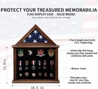 Wood Flag Shadow Box Fits 3 x5   Veteran Military Flag Display Case Walnut