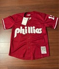 Unique Men   s Philadelphia Phillies John Kruk Maroon Button Down Jersey Large