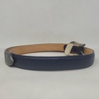 Max Lang Belt Womens Small Blue Glove Leather Western Sterling Silver Buckle Tip