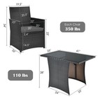 Patiojoy Patio 3pcs Rattan Furniture Set Cushion Sofa Armrest Garden Deck Gray