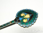 Vintage Antique Nouveau J  Tostrup 950s Silver Enamel Norway Bar Pin Brooch