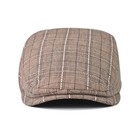 Newsboy Hat For Men Adjustable Plaid Ivy Flat Cap Gatsby Cabbie One Size Coffee