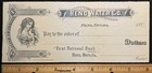 1880c  reno Water Company  Reno  Nevada   unused   Bank Check vignette   Scarce 