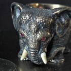 Fascinating Russian Imperial Silver Salt  Elephant Jeweled Eyes Rappaport