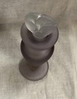 Vintage Frosted Purple Hues Glass Perfume Bottle Clear Floral Stopper