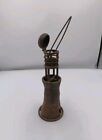 Antique Cast Iron Miner s Lamp  Primitive Rare Piece - Unknown Maker 14 5x5 