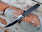 Spring Assisted Slim Pocket Knife Frame Lock Flipper Tip Up Carry Blade Black