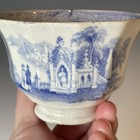 Antique 19th C  Williams Adams Sons Columbia Blue Transferware Teacup Victorian