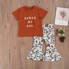 Toddler Suit Summer Baby Girl Clothes 2pcs Letter T-shirt pants Outfits Set
