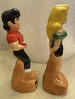 Vintage Dogpatch Daisy Mae   Li l Abner Piggy Bank Statues Lot Of Two Chalkware
