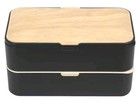 Double-layer Insulated Bento Lunch Box Microwaveable Food Container Faux Wood 