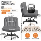Coolhut 26  W Criss Cross Chair With Wheels  Cross Legged Office Chair  -  Gray