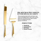 Gold Cake Knife And Server Set Cake Server   Knife Set Of 2 With Serrated Blade