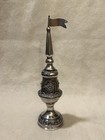 Vintage Besamim Spice Tower box Judaica 925 Israeli Sterling Silver Jeweled