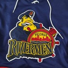 Vtg Youth Sp Peoria Rivermen Jersey Sz L xl Blue Minor League Hockey Ahl