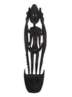 Wood Carved Suspension Hook Sepik River Region Nude Female Alligators New Guinea