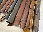 Assorted 3-4oz  4-5oz Oil Tan Leather Hide Earth Tone 4-7sqf  sheet panel scrap