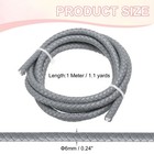 6mm Round Braided Leather Cord For Crafts Jewelry Making  Grey 1 1yards 