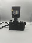 Nikon Em 35mm Film Camera With 50mm F 1 8 Lens And Quantaray Flash Untested