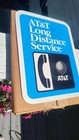 Vtg At t Long Distance Telephone Service 11x8 1 2  Decal Sign Double Sided Nos