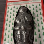 Vintage Metal Santa Claus Chocolate Candy Mold Tin Metal With Clips