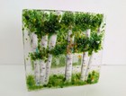 D Ferguson Foreverfused Art Glass Birch Trees Napkin Mail Caddy Organizer 2019