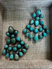      Big Bold      Turquoise   Sterling Silver Handmade Statement Earrings      