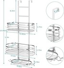 Metal Over Shower Door Caddy  Hanging Bathroom Storage Organizer W hooks Baskets