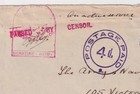 1939 Gibraltar 4d Postage Paid Naval Censored Airmail Cover Ww2 To London