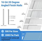2000 Pcs Meite 16ga 20 Degree Angled Finish Nails Set 2-1 2   2   1-1 2   1-1 4 