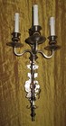 2 Art Nouveau Silver   Gold Finish Brass Sconces Wall Fixture Chandelier 80 s